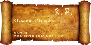Klapper Piroska névjegykártya